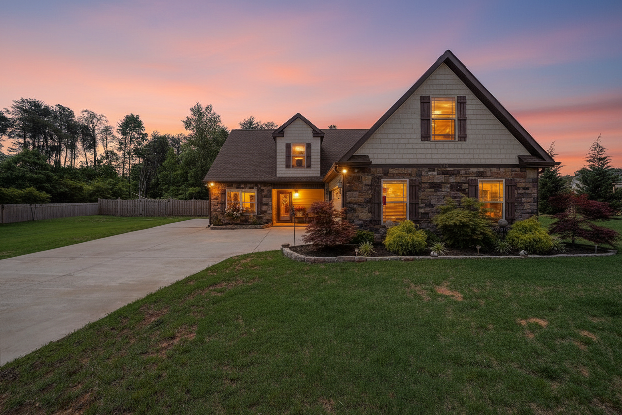 Stunning twilight exterior photo
