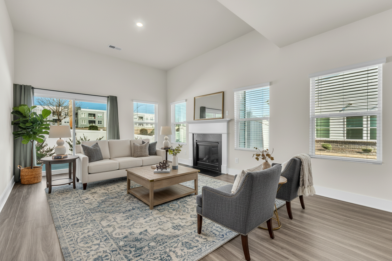 Transitional staging style example — classic meets modern